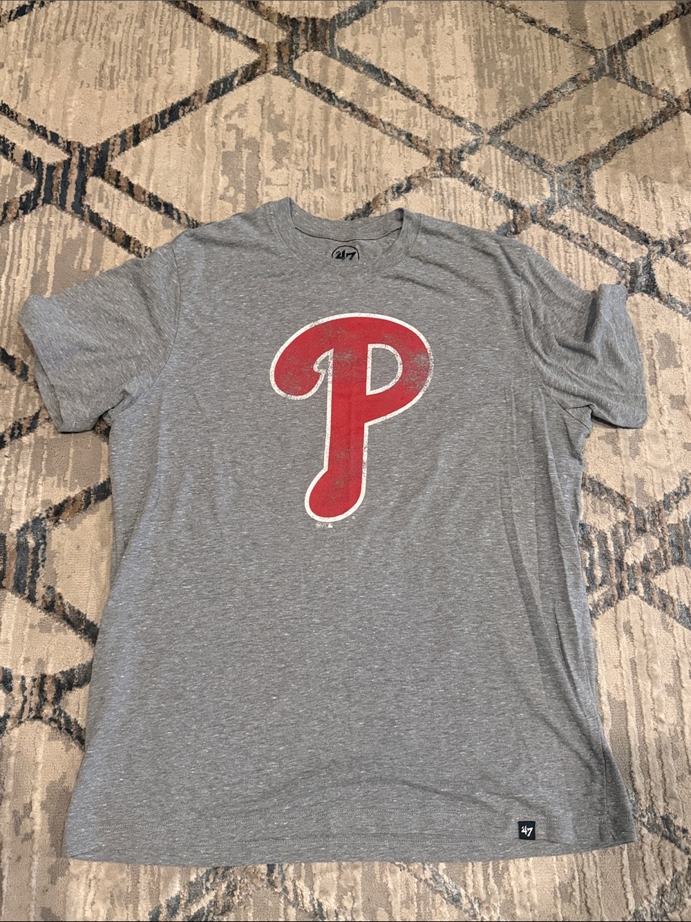 47 Philadelphia Phillies Gray Short Sleeve Tee with Red Logo